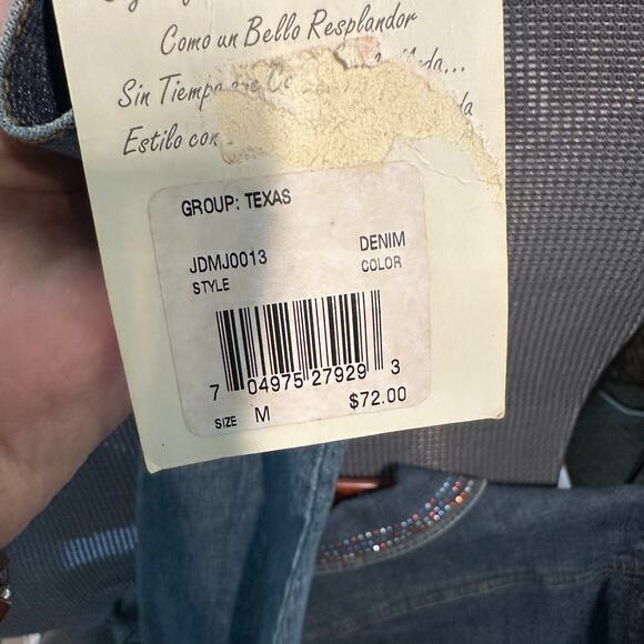 Mirasol Texas Rhinestone Denim Jacket Western Patriotic Style M NWT - Picture 5 of 6